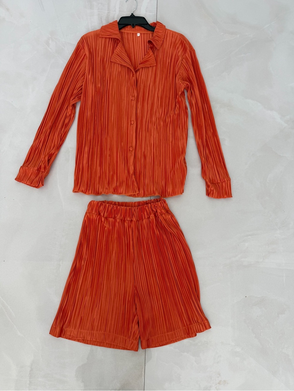2 piece Pleated Dressy Short Set Or Lounge Wear PRICED TO SELL